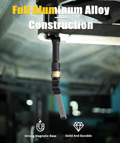 HOTLIGH Rechaegeable Work Light, 5000mAh Magnetic Flashlight with 360° Rotate Foldable Design, 1200 Lumens Led Work Light, Mechanic Light for Car Repairing/Emergency,Fathers Day Dad Gifts - Image 4