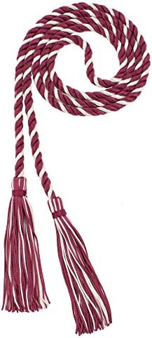 Tassel Depot Graduation Honor Cord - Maroon/Natural - Every School Color Available - Made In Usa by TasselDepot