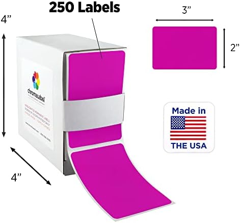 ChromaLabel 2 x 3 Inch Fluorescent Purple Rectangle Labels, 250/Box - Image 2