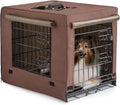 DONORO Dog Crates for Small Medium Size Dogs Indoor Double Door Dog Kennels & Houses for Puppy and Cats, Collapsible Metal Contour Dog Cages (Brown, 30.0" L x 19.0" W x 21.0" H) by DONORO