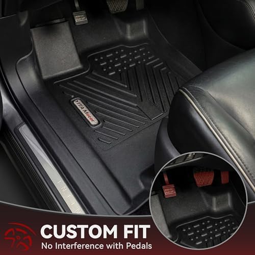 YITAMOTOR Floor Mats for Nissan Pathfinder 2013-2020, Infiniti QX60 2014-2020, JX35 2013, Custom Fit All Weather Anti-Slip TPE Rubber Mat, Pathfinder Accessories, 3 Row Automotive Floor Liners, Black - Image 2