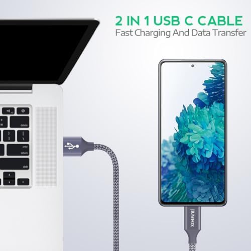 JIUWFOX Car Carplay Cable for iPhone 17 16 Pro Max, (5Pcak, 3ft) Braided USB A to USB C for CarPlay USBC Cord, for Galaxy S25 S24, iPad Pro/Air/mini Car Charger Cord - Image 5