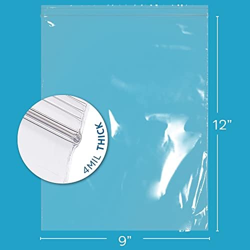 9" x 12" Zip Bags, 500 Pack, 4 Mil Heavy Duty, for A4 Letter Paper, GPI - Image 2