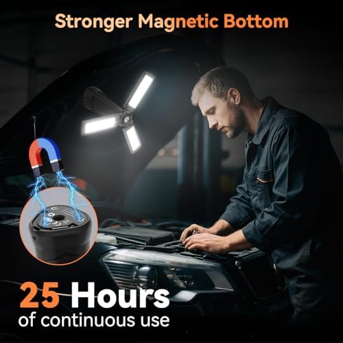 Rechargeable Camping Light with Stand 7 ft Max Height, 15000mAh Portable Cordless LED Work Light, 5500 Lumen 6500/4500/3500K Dimmable Emergency Flashlight with Detachable Tripod, Black - Image 5
