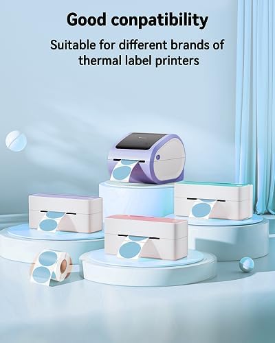Phomemo 2” Color Circle Thermal Labels, Self-Adhesive Round Direct Sticker Labels, Circular Thermal Printer Label for Logo Design, Name/Price Tag, Thanks Card, Address, QR Code, 750 Labels/Roll, Blue - Image 4