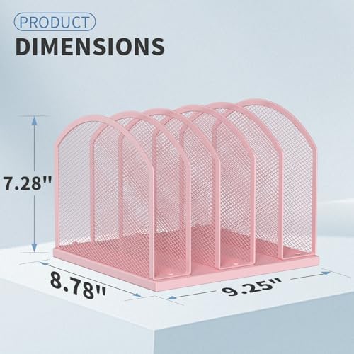 Gawerk 5-Section Vertical Desktop Organizer, 6-Section Mesh File Folder Stand Sorter for Office Home Classroom Organization - Image 2