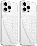 Anteel 2 Pack Silicone Suction Cup Phone Case Mount Double Sided, Hands-Free Silicon Phone Grip with Higher Suction Power for Selfies and Videos, Non Slip Phone Accessories (Translucent) by PKYAA