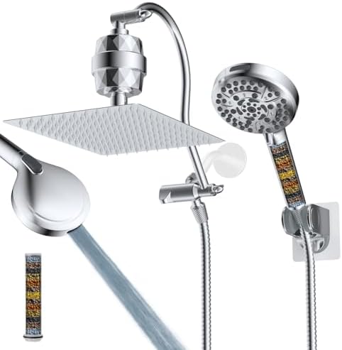 Hibbent All Metal Dual Filtered Rainfall High Pressure 12'' Shower Head by Hibbent