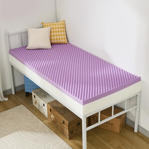 SINWEEK 3.8 Inch Egg Crate Memory Foam Mattress Topper Twin XL, Twin Extra Long Mattress Pads for College Dorm Room, Pressure Relieve CertiPUR-US Certified, 39x80 Inches by SINWEEK