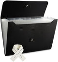 Expanding File Folder File Organizer 13 Pockets Accordion Filing Folder Expandable File Folder for Documents Aesthetic Paper Organizer Folder for Work, School, Home, Office, Black Transparent by Nicfaec