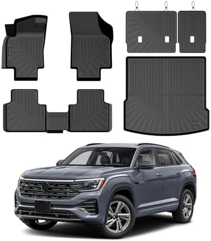 Atlas Floor Mats - Car Mats for Volkswagen Atlas Cross Sport 2020-2026(Fit 5 Seat), All Weather Floor Mats and Cargo Liner for Atlas Accessories, Heavy Duty Rubber Mats, Car Accessories by cartist