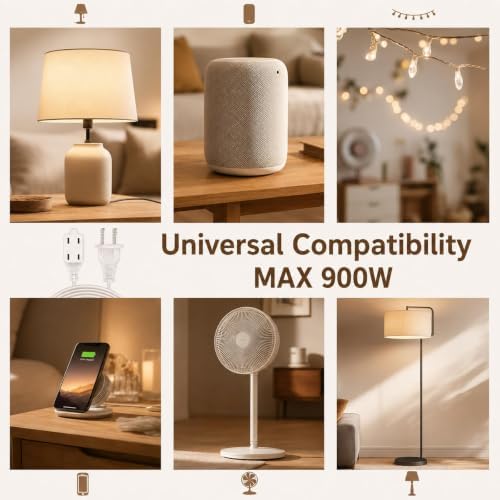 Clear Extension Cord 10FT, 3 Outlets, 0.6-Inch Flat Plug, 1 Pack - Image 6