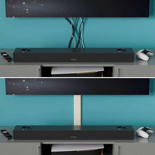 D-Line TV Wall Mount Cord Hider, Hide Mounted TV Cables, Wire Covers, Self Adhesive Cover for Cords, Paintable, Low Profile, Seamless Cable Raceway - 2.36in W x 0.59in H x 39in L - Beige - Image 5