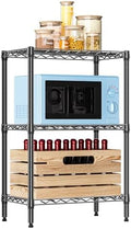 IZEUK 3 Tier Heavy Duty Steel Storage Shelves, Metal Shelf Wire Shelving Rack for Pantry, Kitchen, Cloakroom or Office Organization (13.8" D x 23.6" W x 35.5" H, 750LBS, Black) by IZEUK