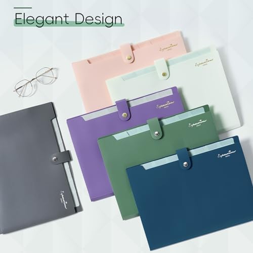 Sooez Elegant Accordion File Organizer, 8 Pocket Expanding File Folder - Image 2