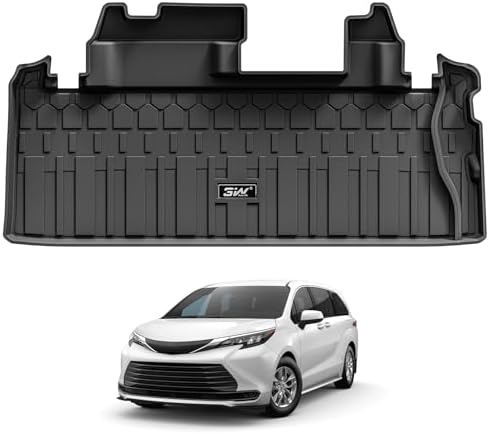 3W Cargo Mat for Toyota Sienna 2021-2026, TPE Custom Fit Trunk Liner by 3W