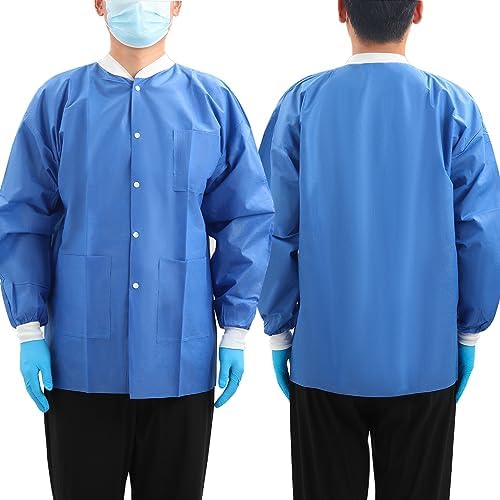 JMU 10-100 Pack Disposable Lab Coats, SMS Disposable Medical Jackets - Image 2