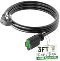 POWGRN 3FT 14/3 Black Flat Plug Extension Cord, Low Profile Indoor by POWGRN
