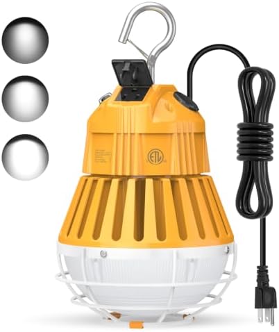 100W 80W 60W LED Temporary Work Light, Portable Hanging Construction Light by ABrighterWaytoLED