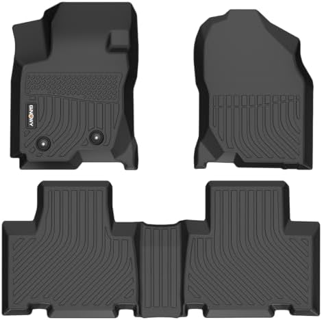 GINOWY-Floor Mats for 2006-2012 Toyota RAV4 Base/Limited/Sport (Only for 5 Seats, Not for 7 Seats & EV), 1st+2nd Row, TPE All Weather Car Floor Mats Custom Fit Rubber Liners for RAV4 Accessories by GINOWY