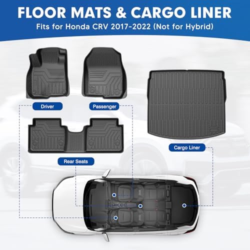Floor Mat & Cargo Liner for Honda CR-V CRV 2017-2022 (NOT for Hybrid) - Image 2