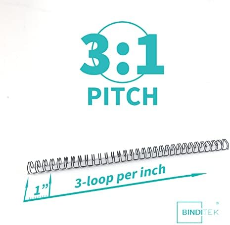 Binditek 100 Pack Double Loop Wire Binding Spines, 7/16Inch Binding Wire for Letter Size, 3:1 Pitch, 80 Sheet Capacity, 32-Loop, Black, for Students and Coworkers - Image 4