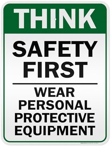 Think Safety First Wear Personal Protective Equipment Sign, 18"x24" 0.80 by MySignCenter