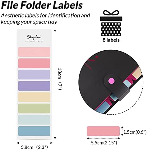 SKYDUE Expanding File Folder with 32 Labels, 5 Pockets A4 Letter Size Accordion Folder Paper Organizer for School and Office Pack of 4 - Image 4