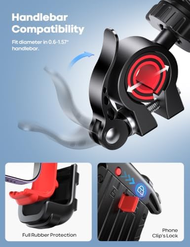 Lamicall Bike Phone Holder Motorcycle Mount - One-Hand Operation, Lockable - Image 5
