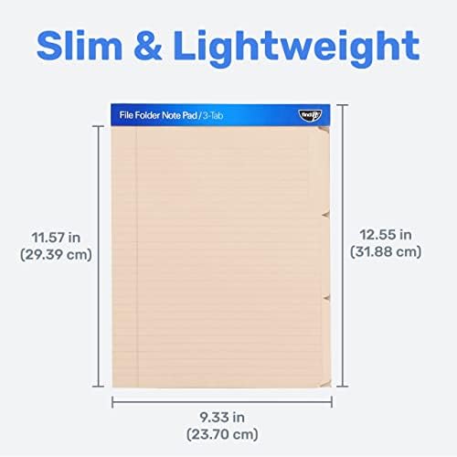 Find It File Folder Notepad - Pack of 12-9.5 x 12.5 Inch Notebook Organizer Folders for Filing, Document, and Clipboard Organization - Cream - Image 4
