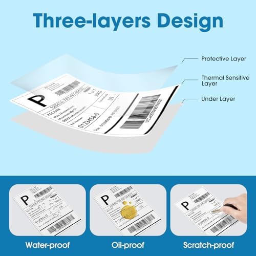 Fuxury Thermal Labels 4x6 500 Labels Fanfold Direct Shipping Label - Image 3