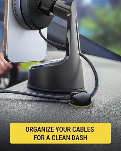 Scosche CMAA2R-6PKRP 6 Pack Adhesive Cable Management Clip Kit in Two Styles, Cord Organizer, Wire Holder for Desk, Nightstand, Phone Charger, Computer, Home, Office, Car, Black - Image 4