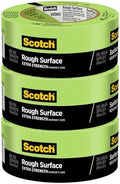 Scotch Rough Surface Painter's Tape 2060-48MP, 1.88 in x 60.1 yd (48mm x 55m), 3-Pack – Strong Adhesive, Clean Removal, Tear-Resistant Masking Tape, for Brick, Concrete, Stucco, Textured Surfaces by ScotchBrand