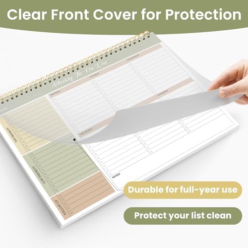 Weekly To Do List Notepad with 52 Undated Sheets（8.5"×11"）6 Pack - Undated Weekly Planner Notepad for Office Desk Accessories and Supplies - Forest Shades - Image 4