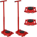 4PCS Machinery Mover, 6T Machine Skates 13200lbs Machinery Moving Skate w/ 360° Rotation Cap and 4 Rollers for Warehouse Garage by Unknown