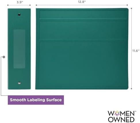 Carstens 4-Inch Heavy Duty 3-Ring Binder - Side Opening, Teal, Durable Plastic, Precision No-Gap Rings, Waterproof Cover, No Pockets, Holds 600 US Letter Sheets, BPA-Free, Made in USA (1847-3R) - Image 3