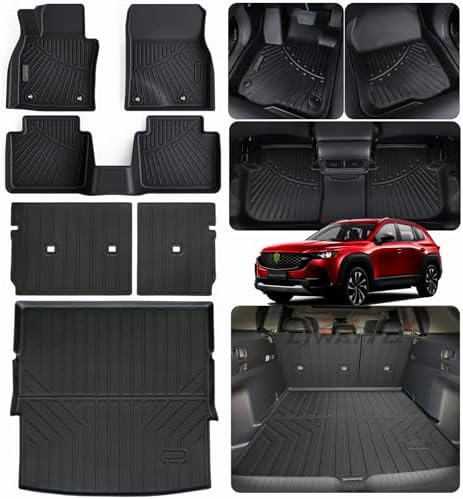 Floor Liners for Mazda CX50 2023 2024 2025 2026 (Non Hybrid) & Cargo Liners & Backrest Mat,TPE All Weather Protection Car Floor Mats with Trunk Mat Covering The Backrest for CX-50 by Unknown