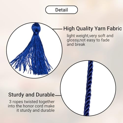 Graduation Honor Cords, 68" Long (Navy) - Image 2