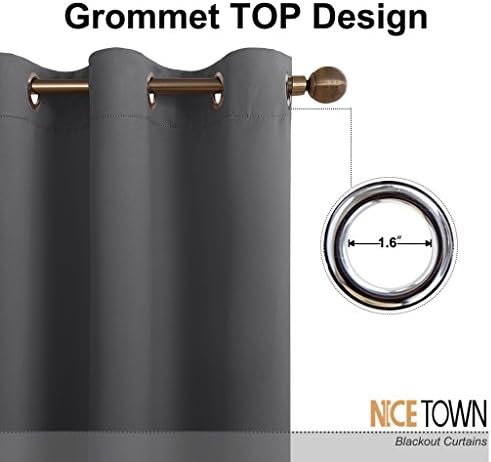 NICETOWN Gray Room Divider Curtain for Patio 100" Wide x 84" Long 1 Panel - Image 2