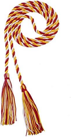 Tassel Depot Graduation Honor Cord - Red/Gold/White - Every School Color Available - Made In Usa by TasselDepot