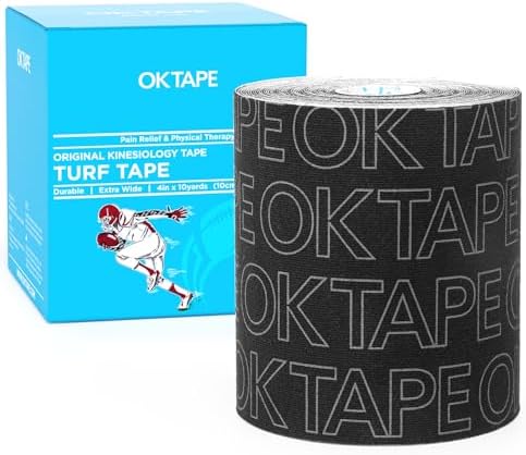 OK TAPE Turf Tape Football, 4 Inch Wide Kinesiology Tape, Super Sticky by OKTAPE