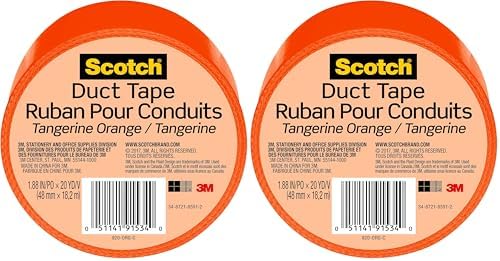 Scotch Duct Tape, 1.88 in x 20 yd, Tangerine Orange, 1 Roll (920-ORG-C) (Pack of 2) by ScotchBrand