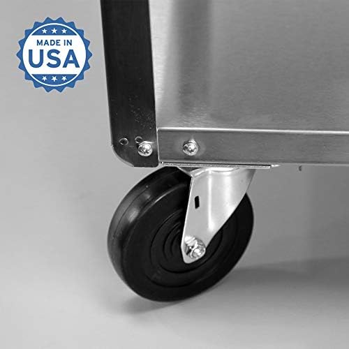 Lakeside 466 Equipment Stand, Stainless Steel, 3 Shelves and 1 Drawer, 500 lb. Capacity (Fully Assembled) - Image 2