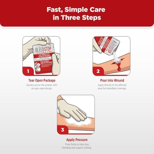 BleedStop™ First Aid Powder for Blood Clotting, Trauma Kit, Blood Thinner Patients, Camping Safety, and Survival Equipment for Moderate to Severe Bleeding Wounds or Nosebleeds - 1 (60g) Pouch - Image 5