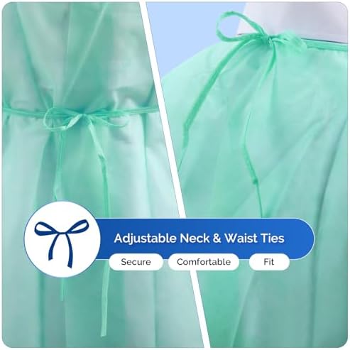 JMU 10 Pack Disposable Isolation Gowns Set PPE Gowns with Knitted Cuffs - Image 2