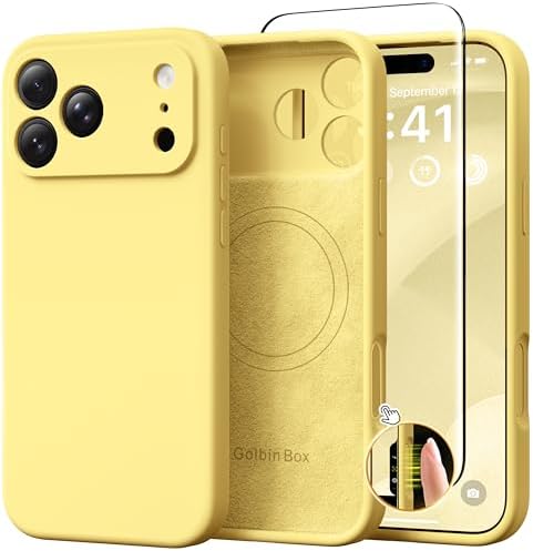 GolbinBox Magnetic for iPhone 18 Pro Case/17 Pro Case, Jasmine Yellow by GolbinBox
