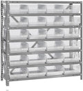 Quantum Storage Systems 1839-108CL Solid Heavy Duty 7 Shelves 24 Economy Clear Bins 39" H x 36" W x 18" D by QuantumStorageSystems