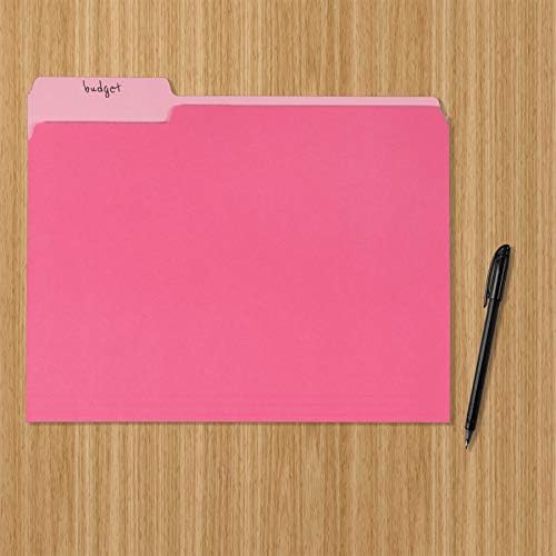 Amazon Basics File Folders for Organization, Letter Size, 1/3 Cut Tab, Pink, 36-Pack - Image 5
