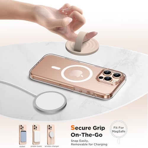 Magnetic Phone Grip for MagSafe, Silicone Ring Grip, Oat - Image 4