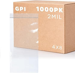 4" x 8" Zip Bags, 1000 Pack, 2 Mil, Reclosable for Incense Snacks, GPI by GPI